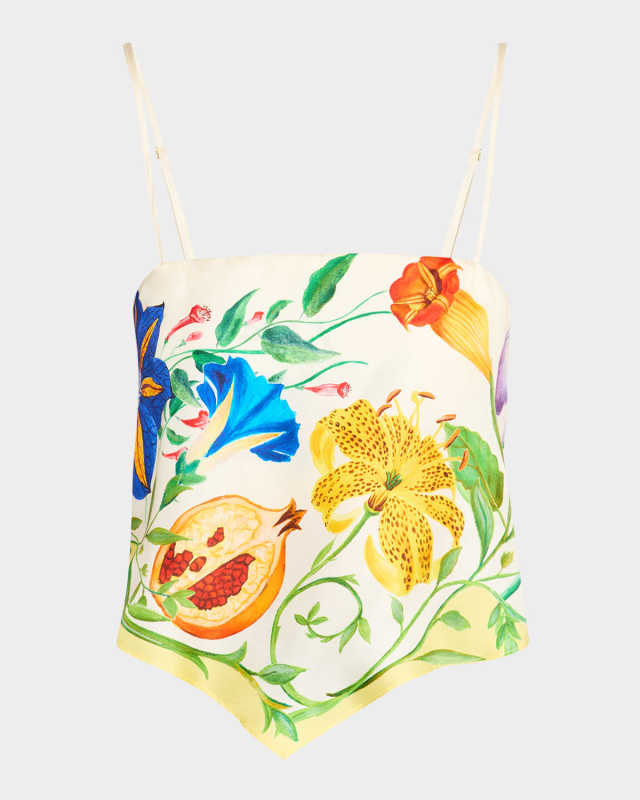 Flores Cropped Scarf Top